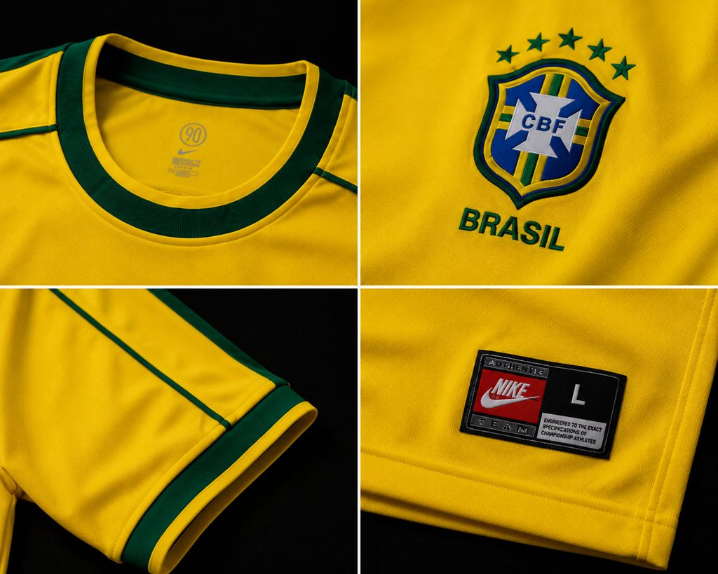 Brazil 1998 Home Retro Shirt